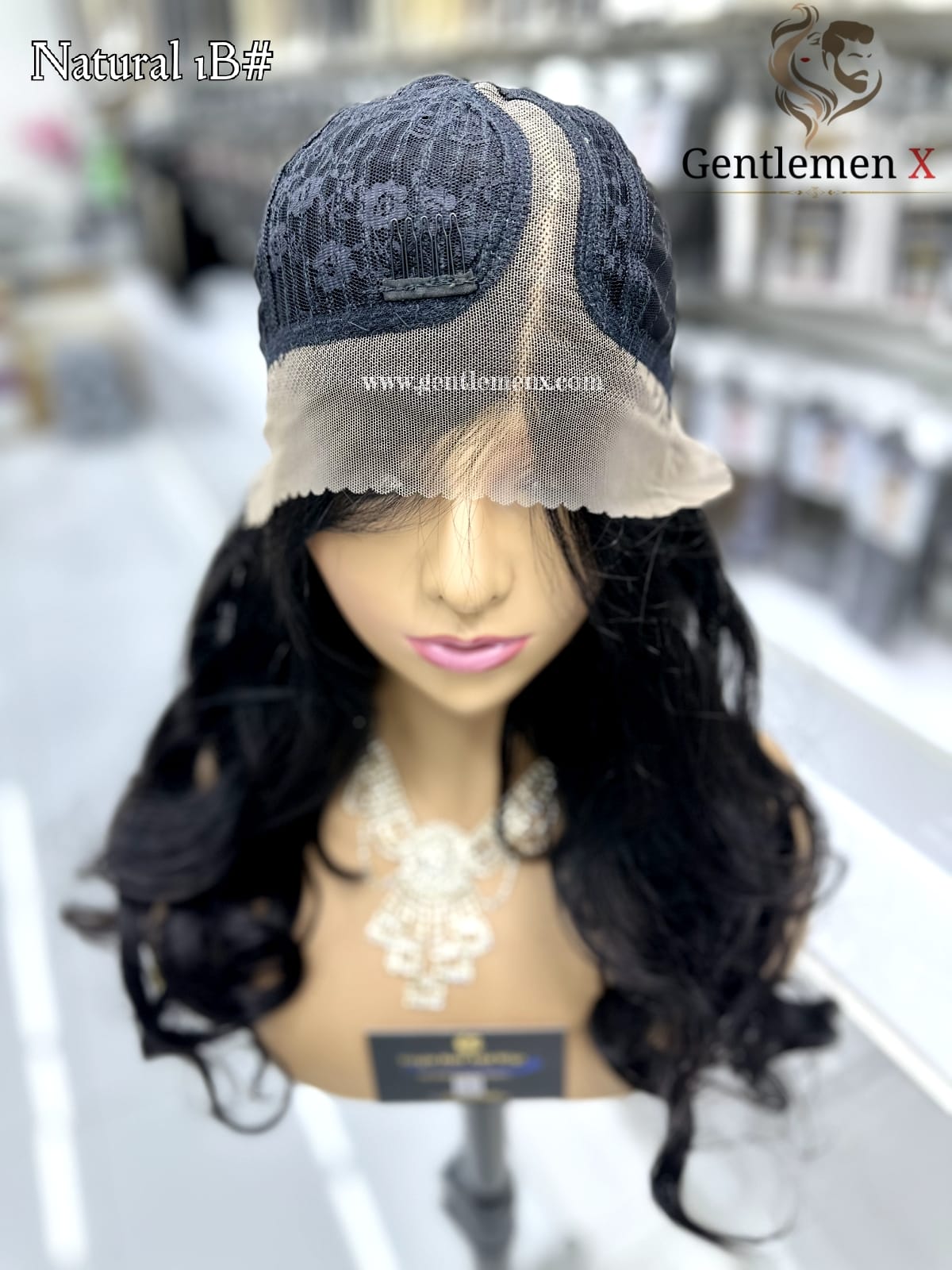 20''-22'' Arsuim Side T Part Remy human Hair Lace Wig Natural Wave Color Natural 1B