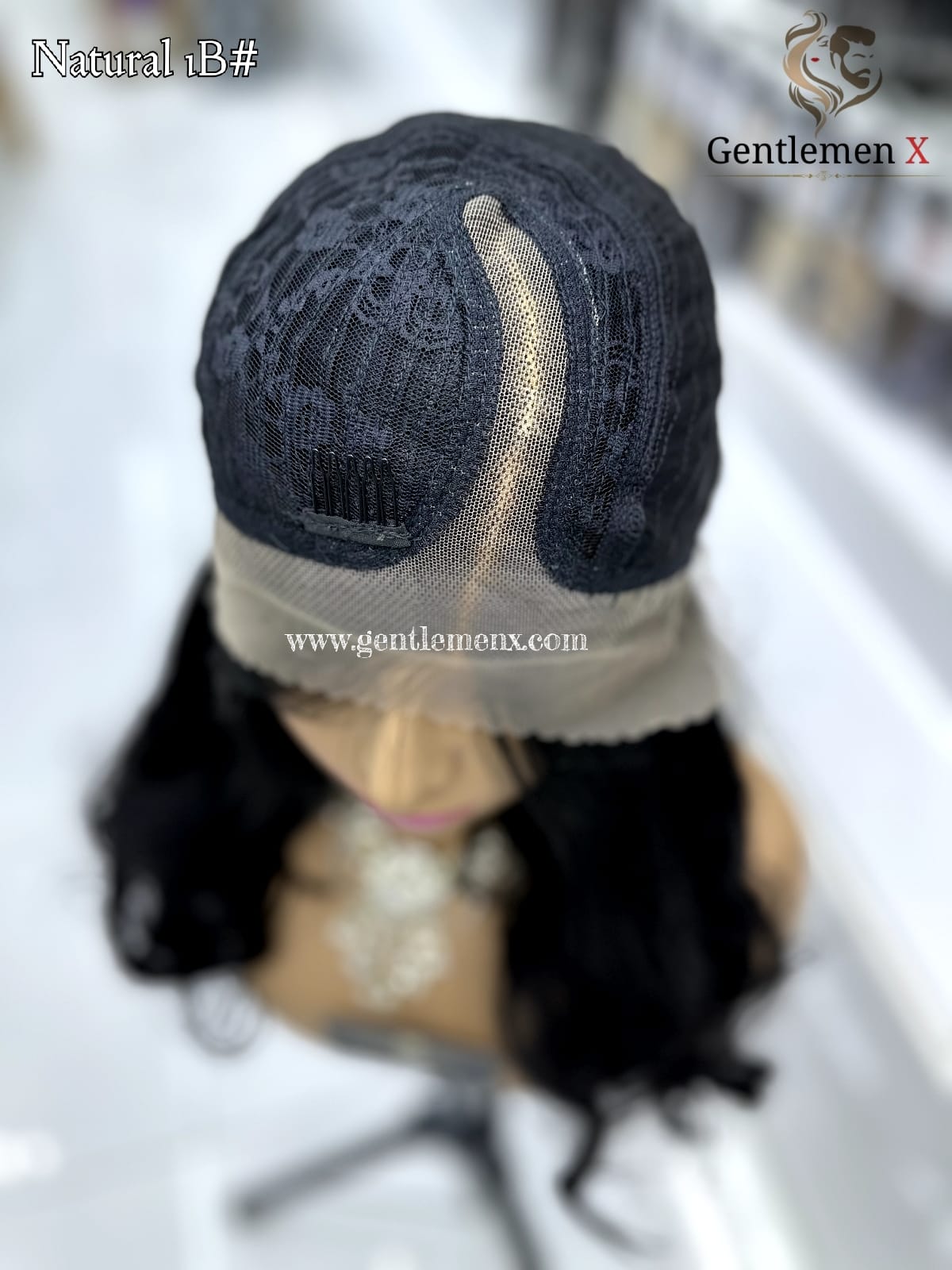 20''-22'' Arsuim Side T Part Remy human Hair Lace Wig Natural Wave Color Natural 1B