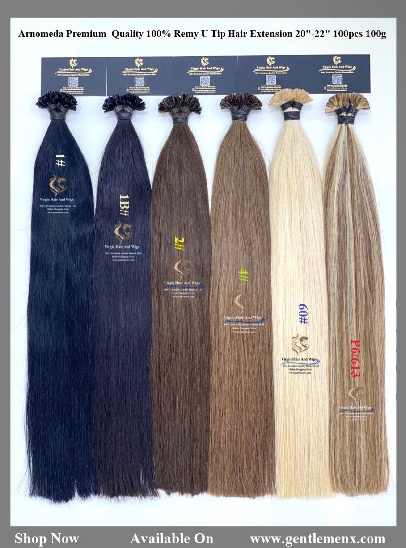 Arnomeda 20-22'' Calidad Premium 100% Remy Uñas/Puntas de U Pelo Humano Extensiones 50pcs 50g