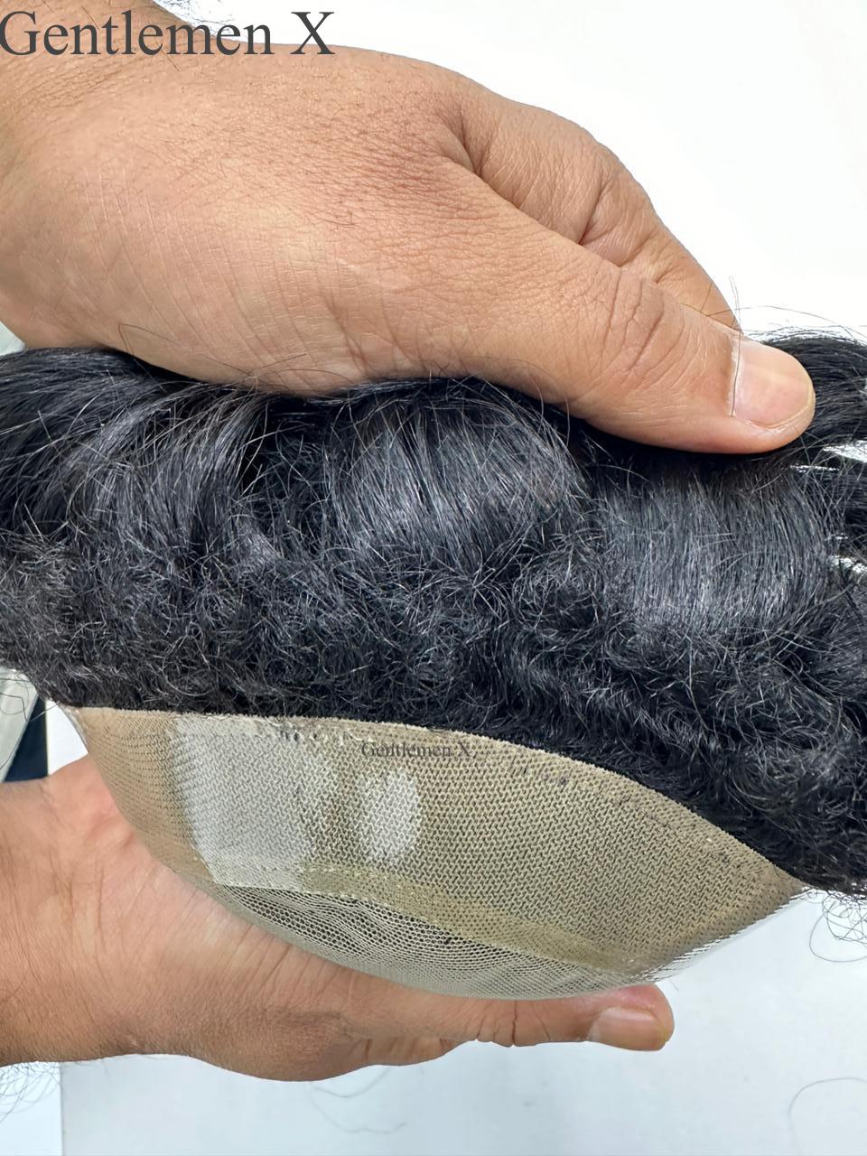 Gentlemen X BW VIP SU Mono with Baby Hair 100% Human Toupee Hair Systems with Easy To Wear Toupee Hair pieces Men's Hair Units With Net (special)