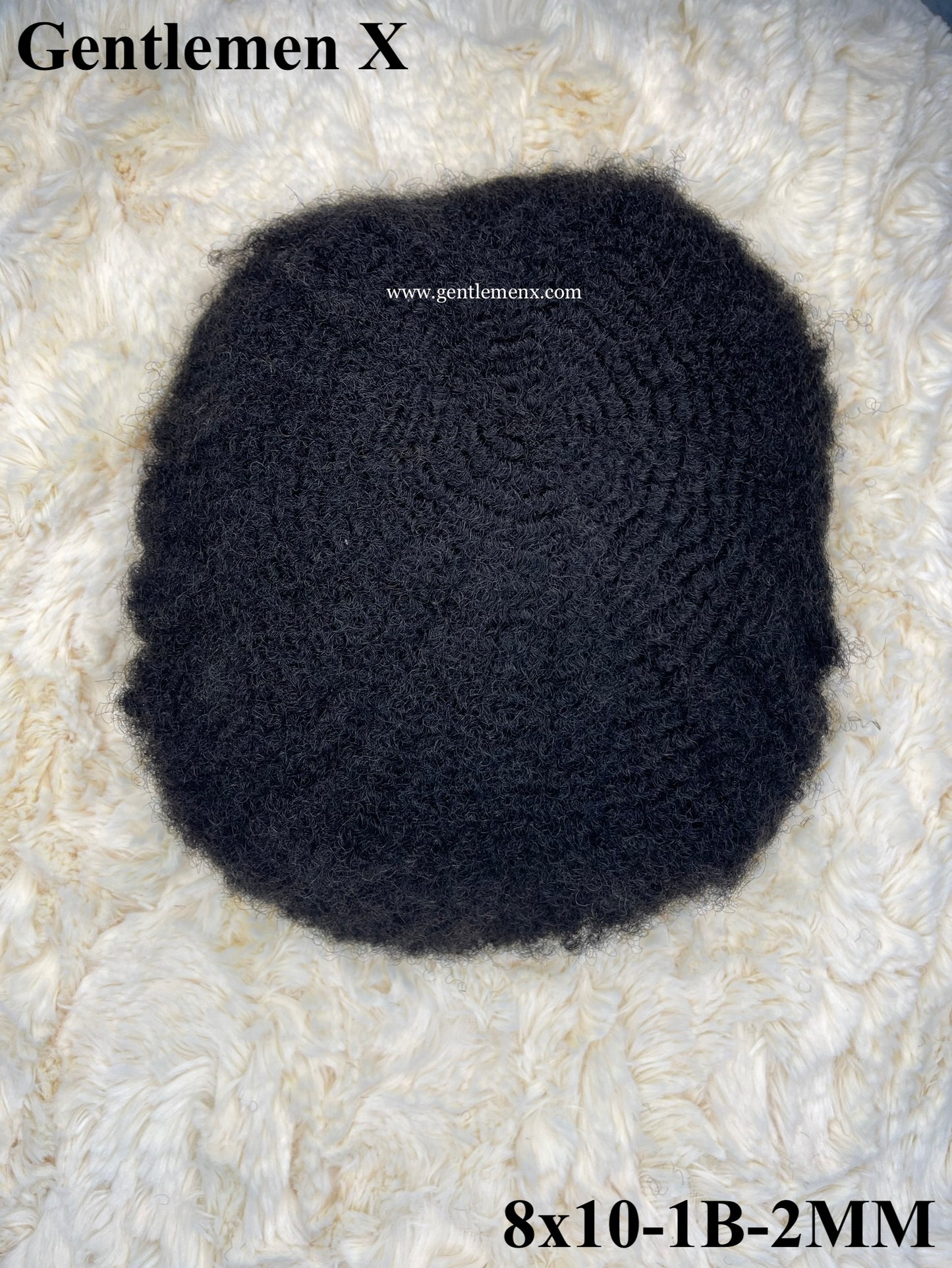 Afro Wave Toupee For Black Men Hair Systems 8x10 Inch Full Lace Afro Wig For African American Black Man Curly Weave Human Hair Units 1B 2mm Natural Color