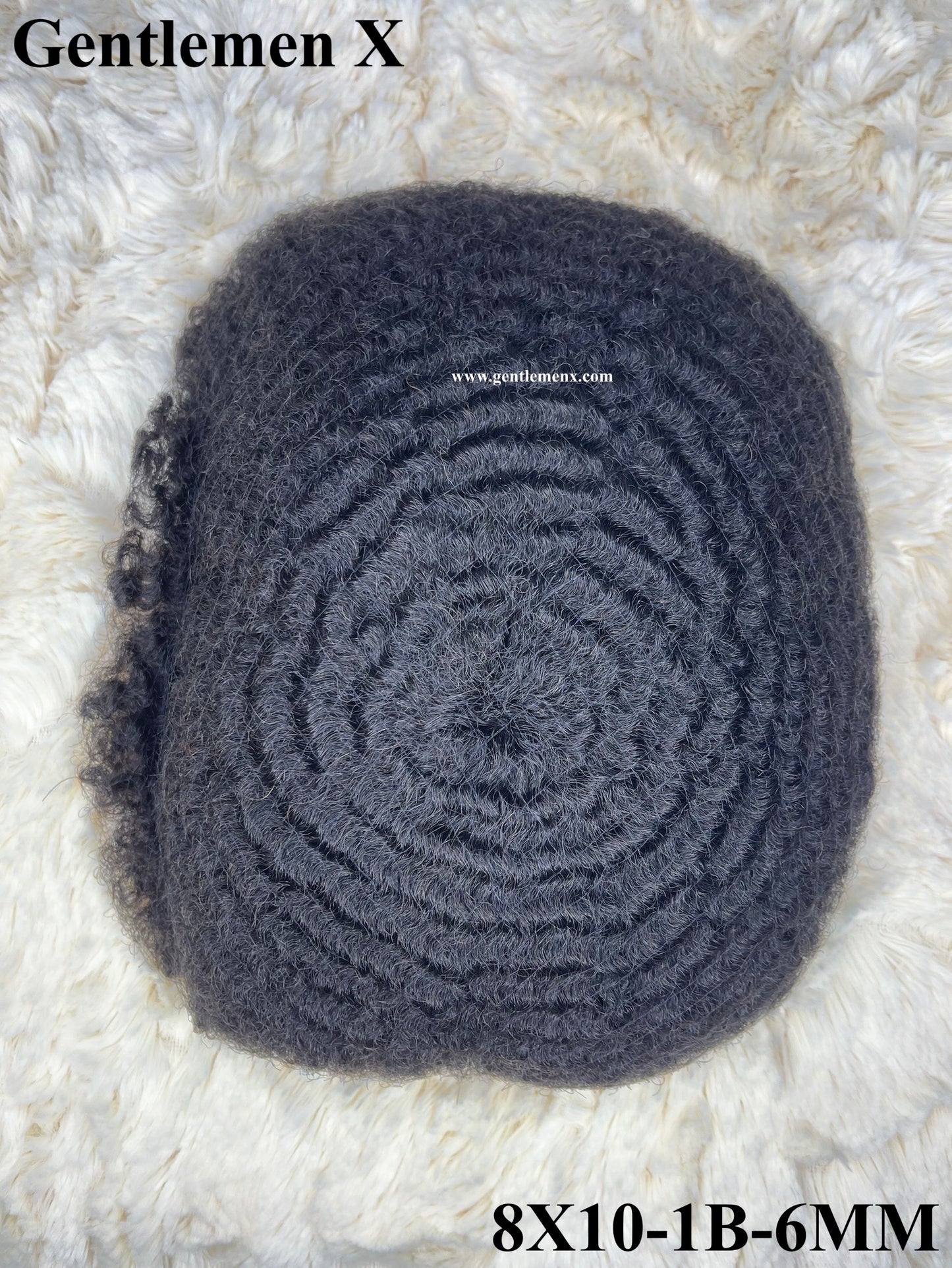Afro Wave Toupee For Black Men Hair Systems 8x10 Inch Full Lace Afro Wig For African American Black Man Curly Weave Human Hair Units 1B 6mm Natural Color