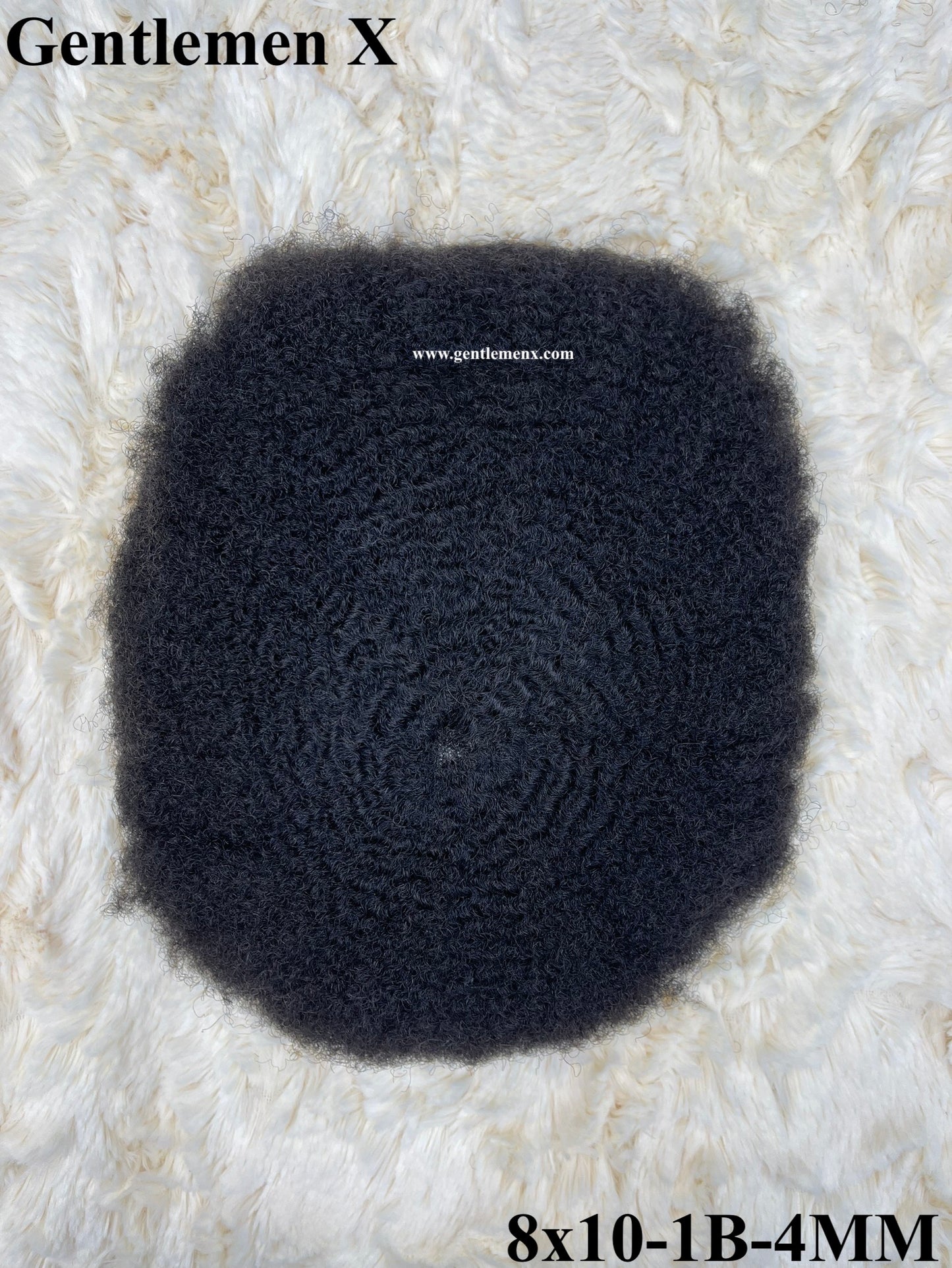 Afro Wave Toupee For Black Men Hair Systems 8x10 Inch Full Lace Afro Wig For African American Black Man Curly Weave Human Hair Units 1B 4mm Natural Color
