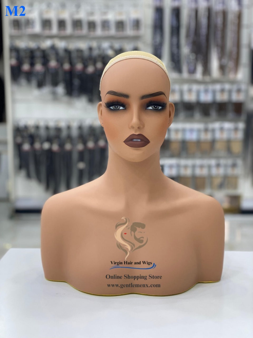 Realistic Female Mannequin Head with Shoulder for Display - Manikin Head with Shoulder for Wig/Jewelry/Makeup/Hat/Sunglass Display