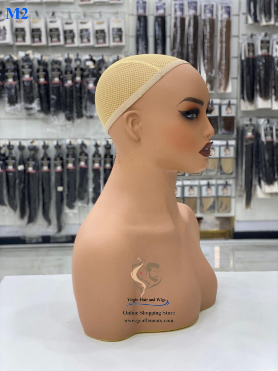 Realistic Female Mannequin Head with Shoulder for Display - Manikin Head with Shoulder for Wig/Jewelry/Makeup/Hat/Sunglass Display