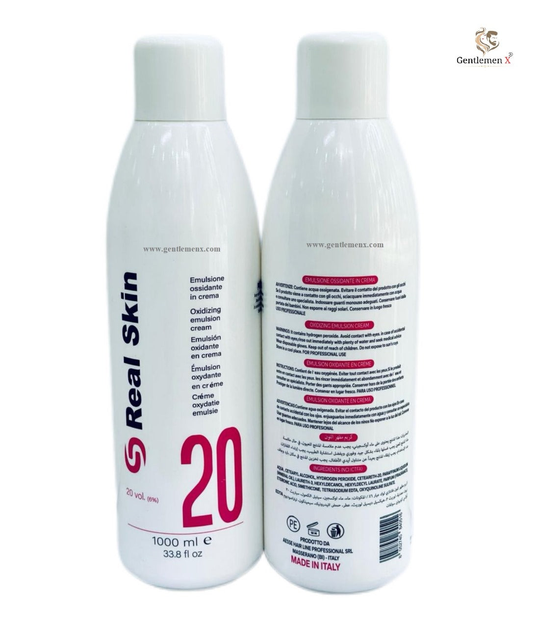 Real Skin Hydrogen Peroxide 20 Vol (6%) 1000ml 1 pcs For Professional Use Only