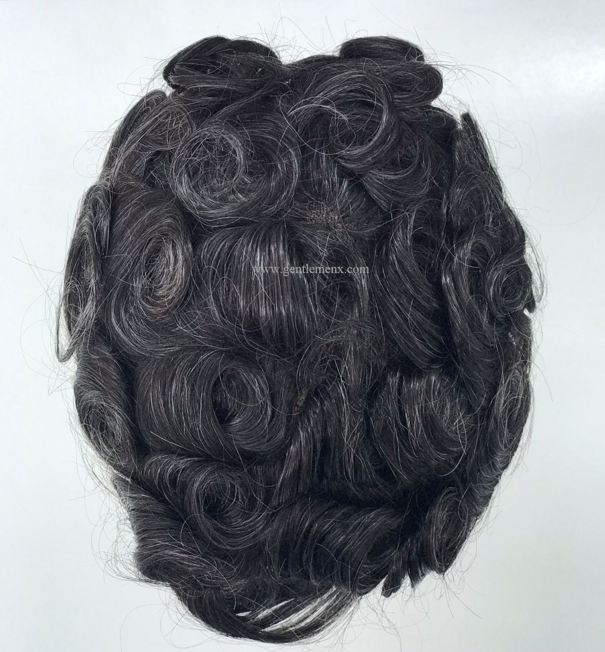 Gentlemen X Australia Men's Toupee Human Men's Hair System invisible Front line 1B Natural/Gray Synthetic AMP