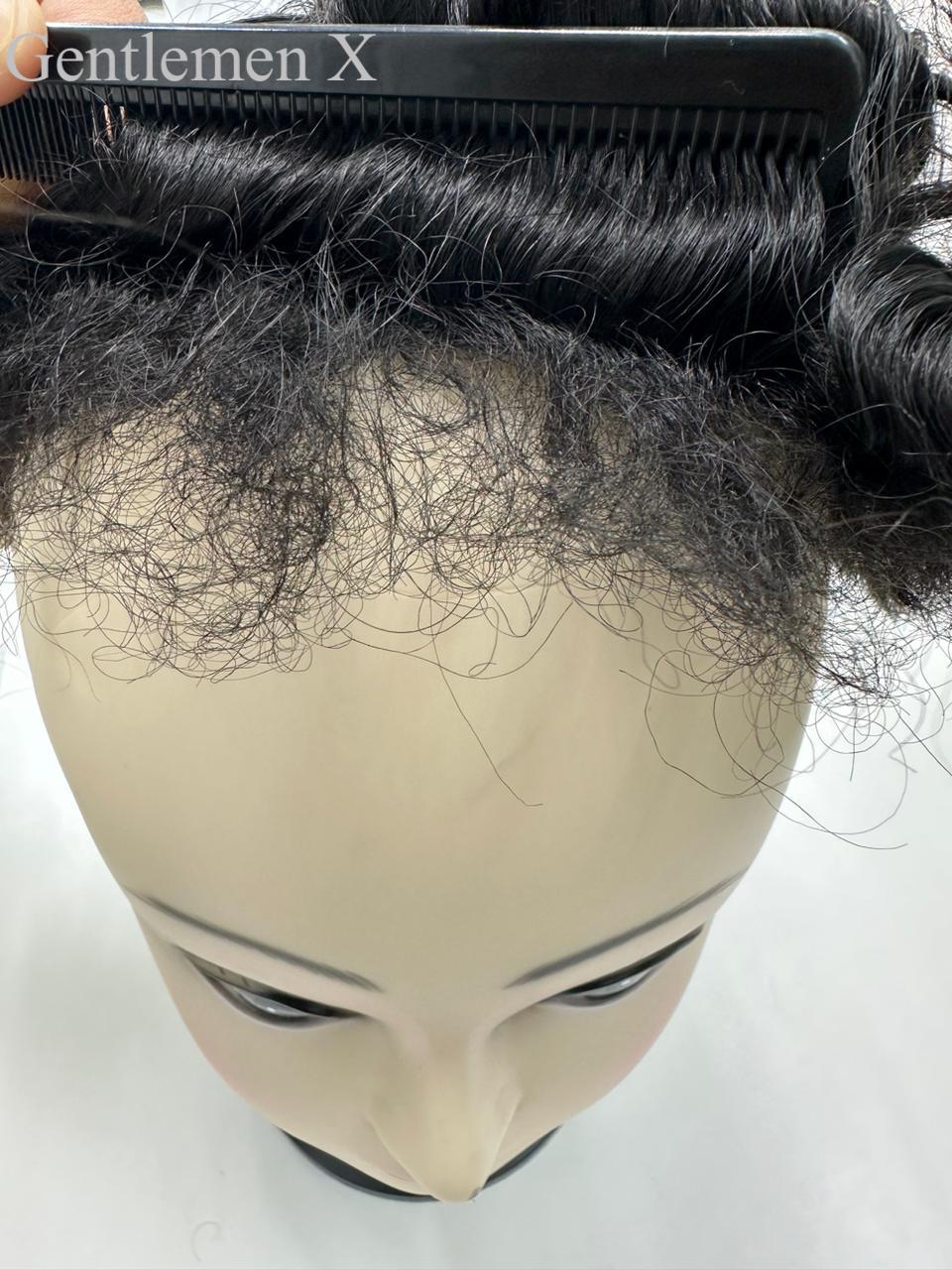 Gentlemen X BW VIP SU Mono with Baby Hair 100% Human Toupee Hair Systems with Easy To Wear Toupee Hair pieces Men's Hair Units With Net (special)