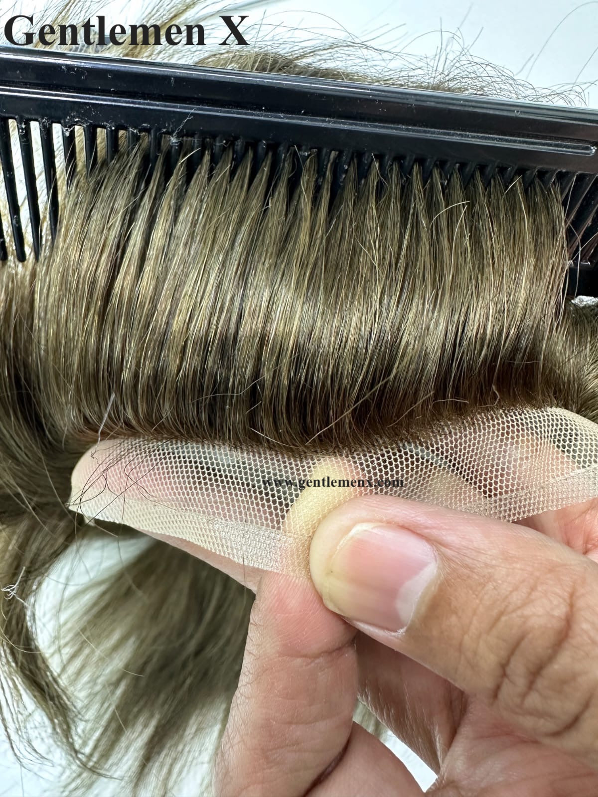 TGX Q6 With Silicon Around Lace Hair Systems with Easy Wear Breathable 100% Human Hair Toupee Hair pieces Natural Knots SU