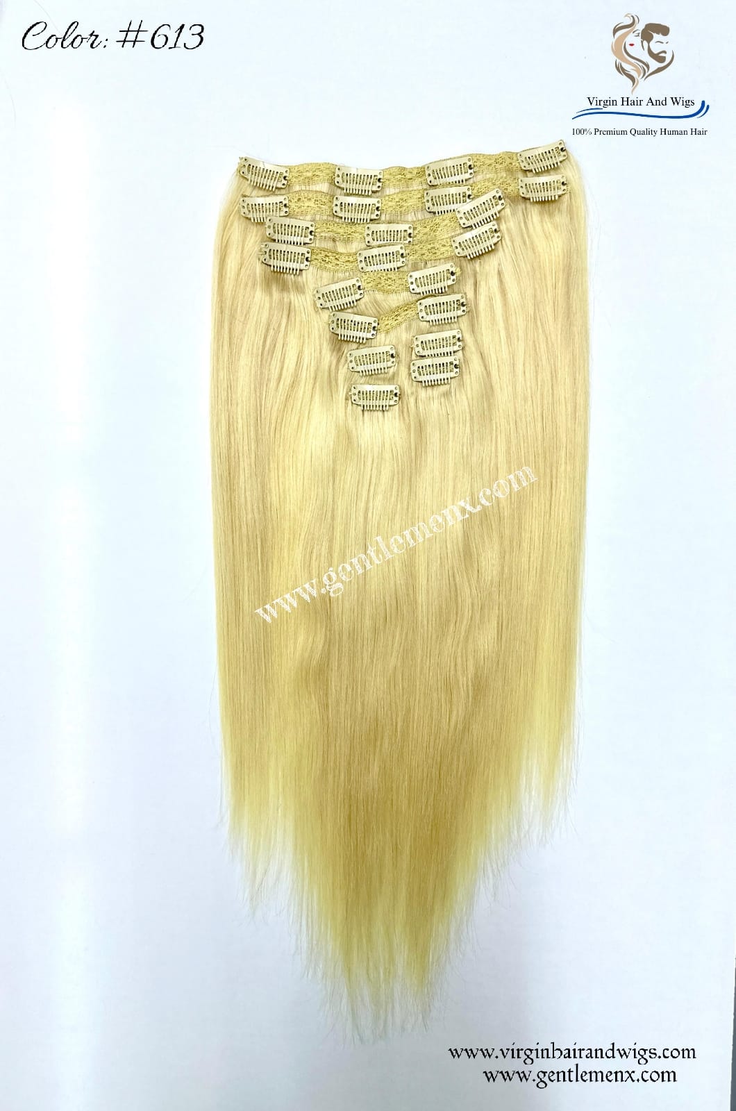 TGX Arnomeda 20''-22'' 100% Human Hair Full Head 10PCS Clips in Hair Extensions set 140g 613# Blond Stright