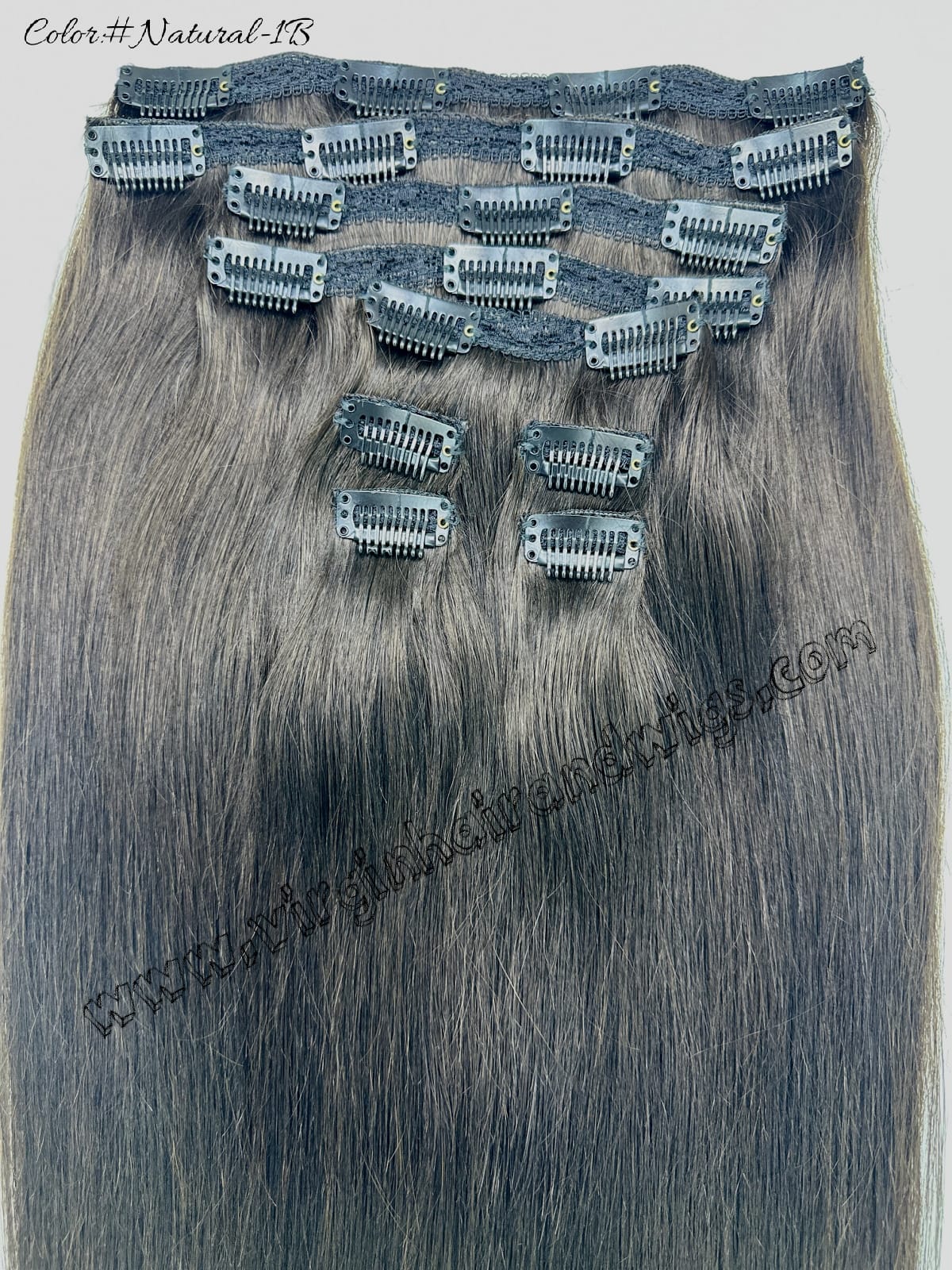 TGX Arnomeda 16''-18'' 100% Human Hair Full Head 10PCS Clips in Hair Extensions set 140g 1B Natural Stright