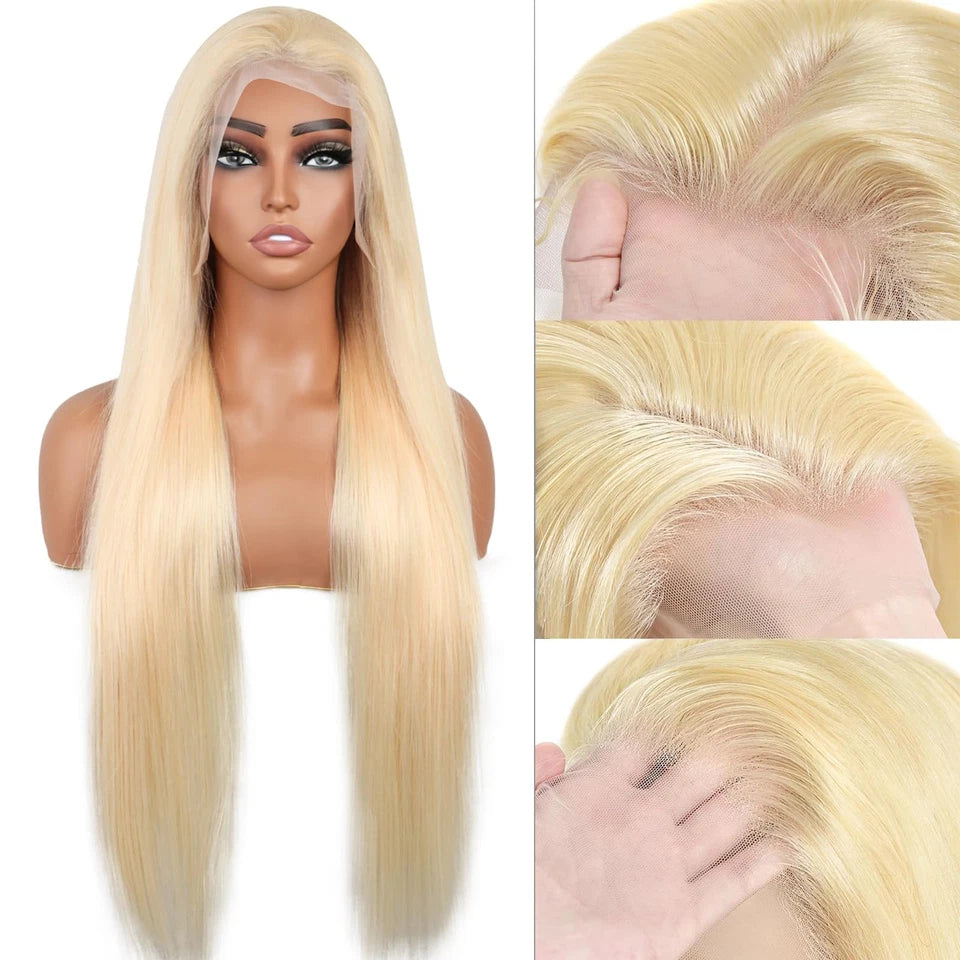 100% Human Hair Front Lace Wigs 13X4 613# Blonde