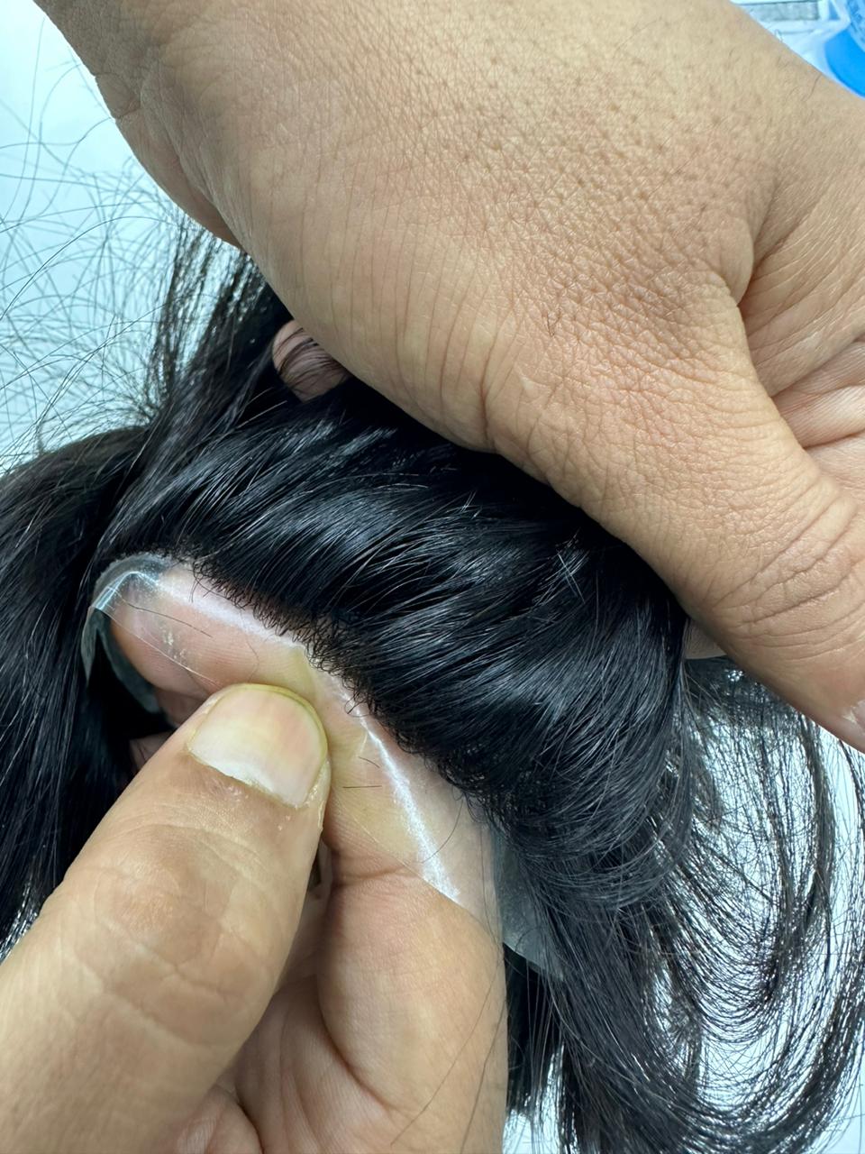 Gentlemen X New Australia With Thin 0.06mm Silicon Around Lace Hair Systems with Easy Wear Breathable 100% Human Hair Toupee Hair pieces Natural Knots SU