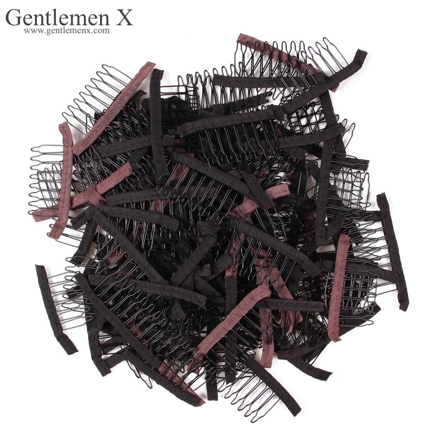 6 Teeth 12pcs Wig Combs Hair Clips For Weave Extensions Black Brown Color Sewing Hair Wig Clips Tools