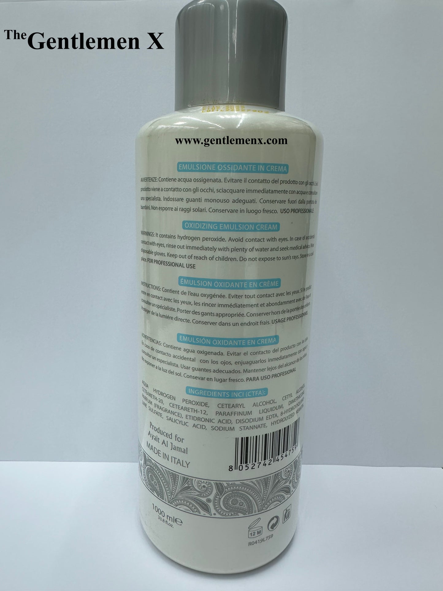 Ragina Oxidizing Emulsion Cream with keratin 1000ml For Professional Only Made In Italy