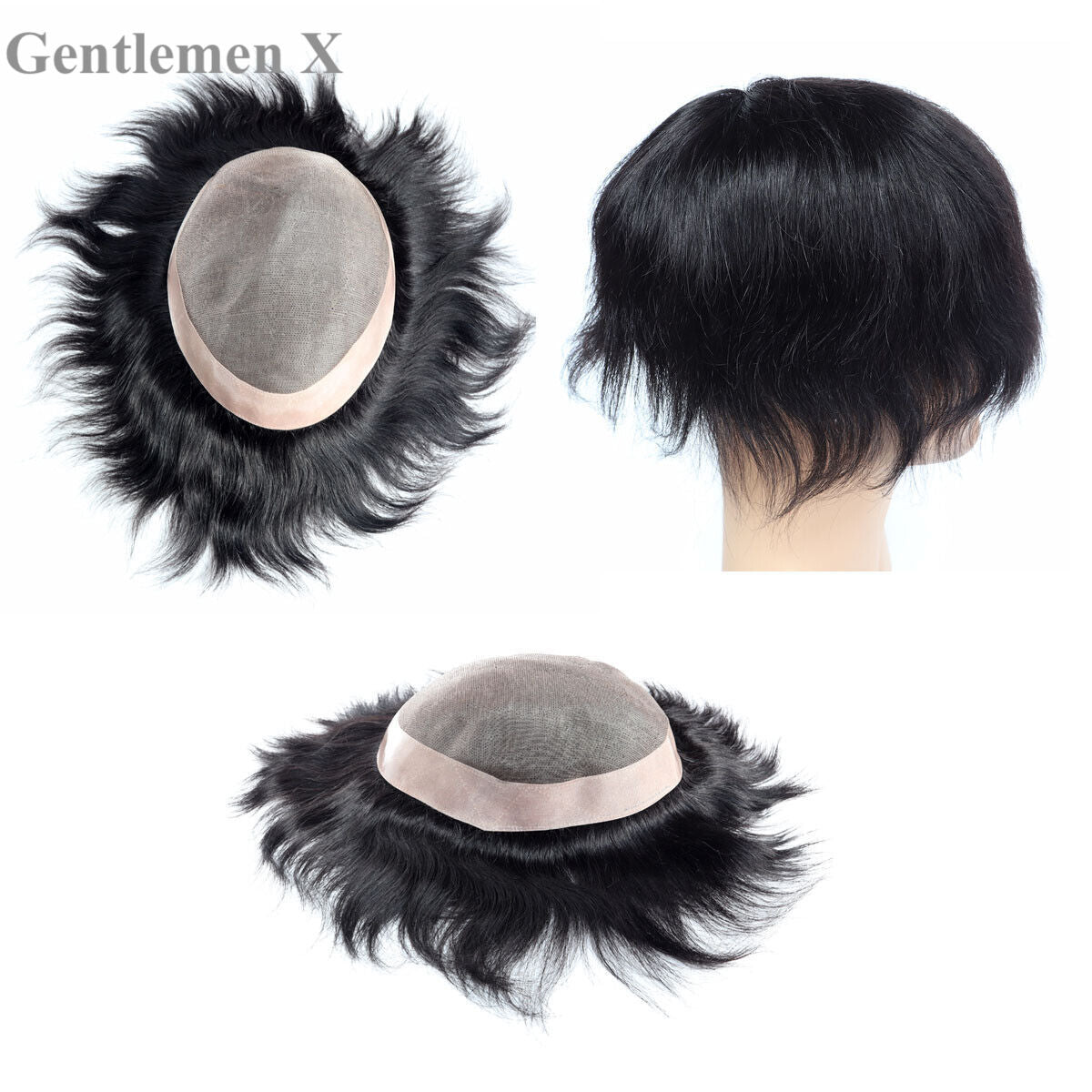 Mono 100% Human Toupee Hair Systems with Easy To Wear Toupee Hair pieces Natural Men's Hair Units SUW