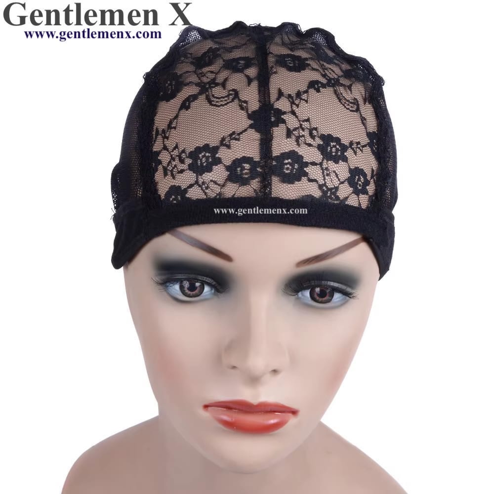 Lace Wig Caps for Making Wigs Hair Weaving Stretch Adjustable Wig Cap Black Dome Cap for Wig Hair Nets