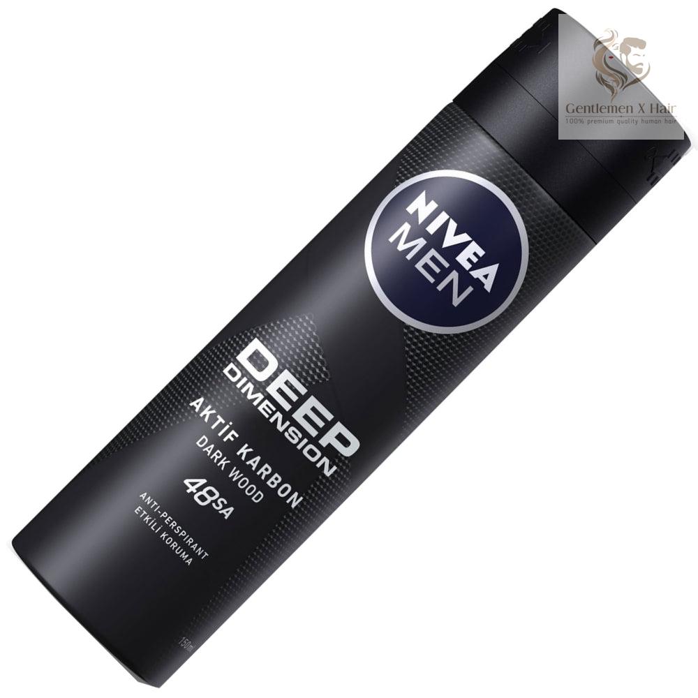 Nivea Men Antiperspirant Spray For Men, Deep Black Carbon Antibacterial, Dark Wood Scent, 150Ml