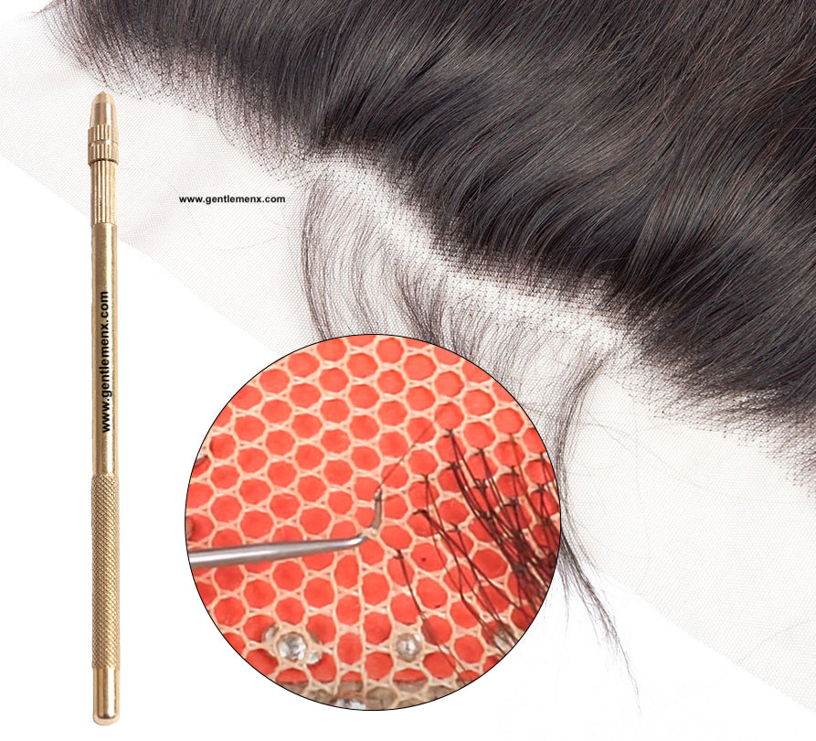 Gentlemen X ventilating Holder And 4Pcs Ventilating Needles For Making/Repair Front Lace Wigs Knotting Kits