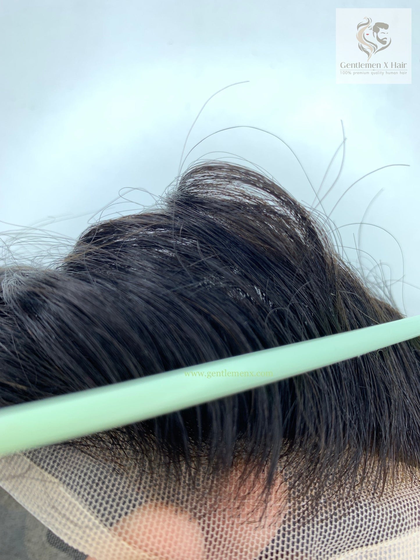 Gentlemen X VIP new Q6 Front Lace Hair Systems with Easy Wear Breathable 100% Human Hair Toupee Hairpieces Natural Bleached Invisible Knots Men's unit