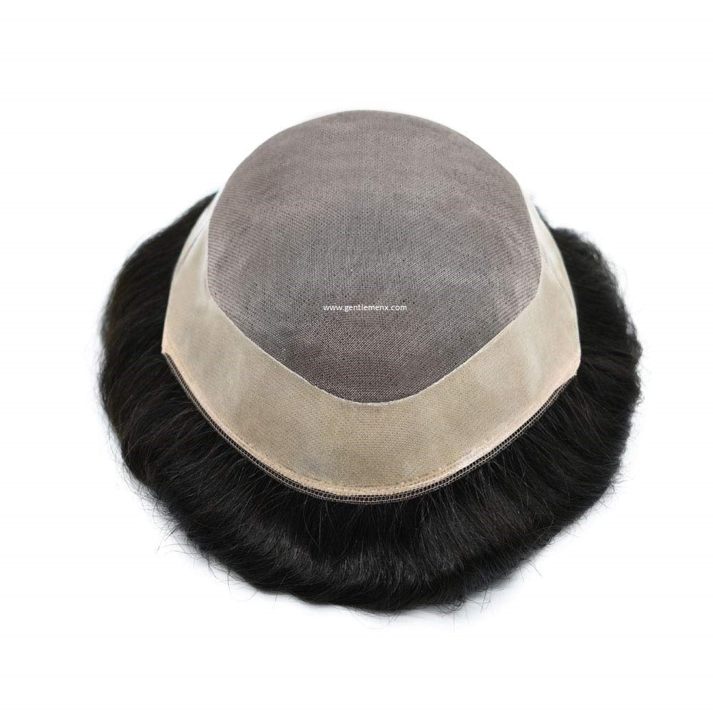 Mono 100% Human Toupee Hair Systems with Easy To Wear Toupee Hair pieces Natural Men's Hair Units SUW