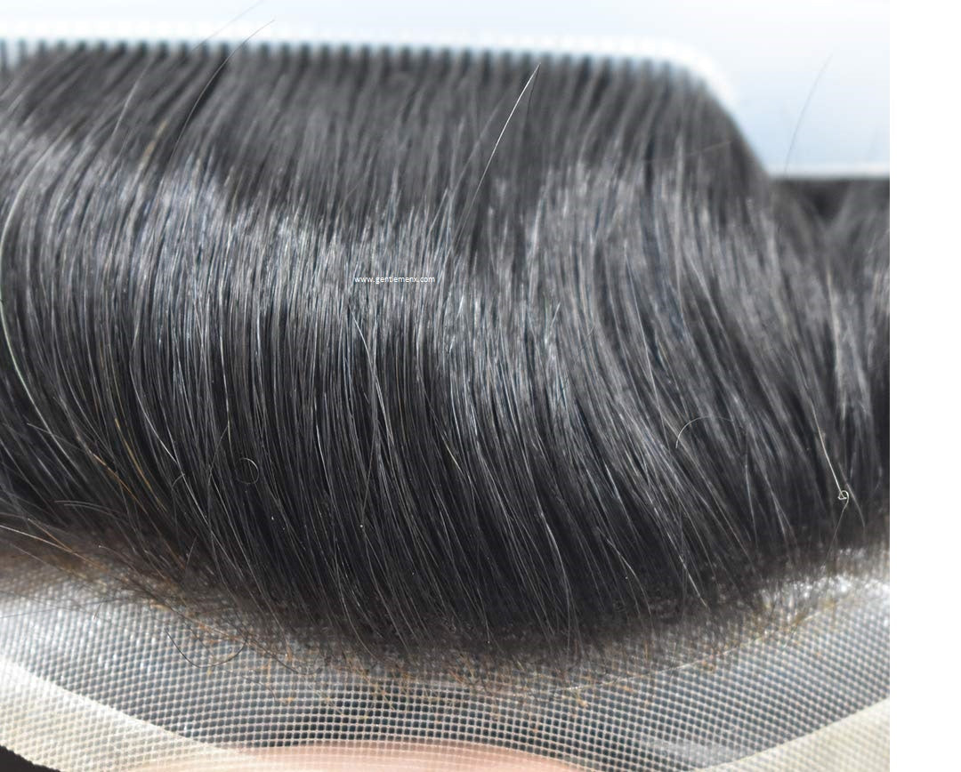 Mono Front Lace 100% Human Toupee Hair Systems with Easy To Wear Toupee Hair pieces Natural Men's Hair Units SUB