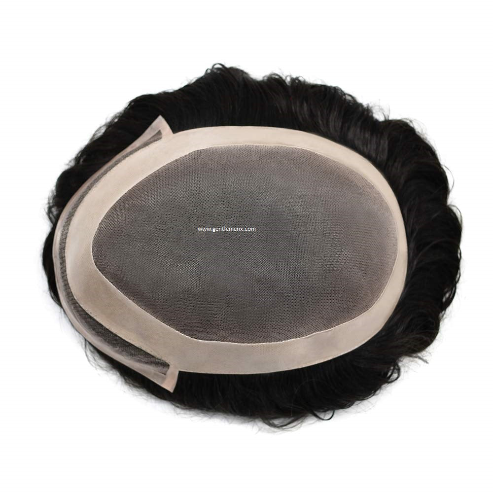 Mono Front Lace 100% Human Toupee Hair Systems with Easy To Wear Toupee Hair pieces Natural Men's Hair Units SUB