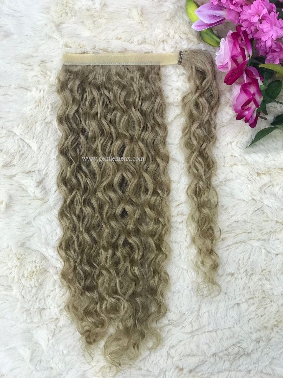 TGX Arnomeda 20''-22'' 100% Remy Human Hair Ponytail Extensions 140g 27# Gold Water Wave