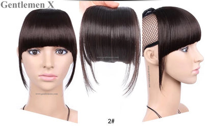 TGX 100% Real Human Hair Clip-In Bangs & Hair Extensions with Wispy Fringe Flat Line