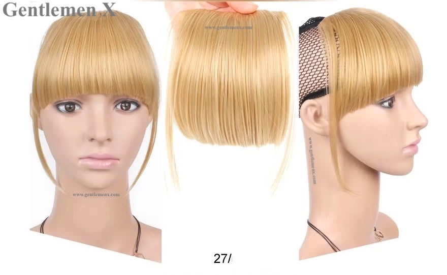 TGX 100% Real Human Hair Clip-In Bangs & Hair Extensions with Wispy Fringe Flat Line