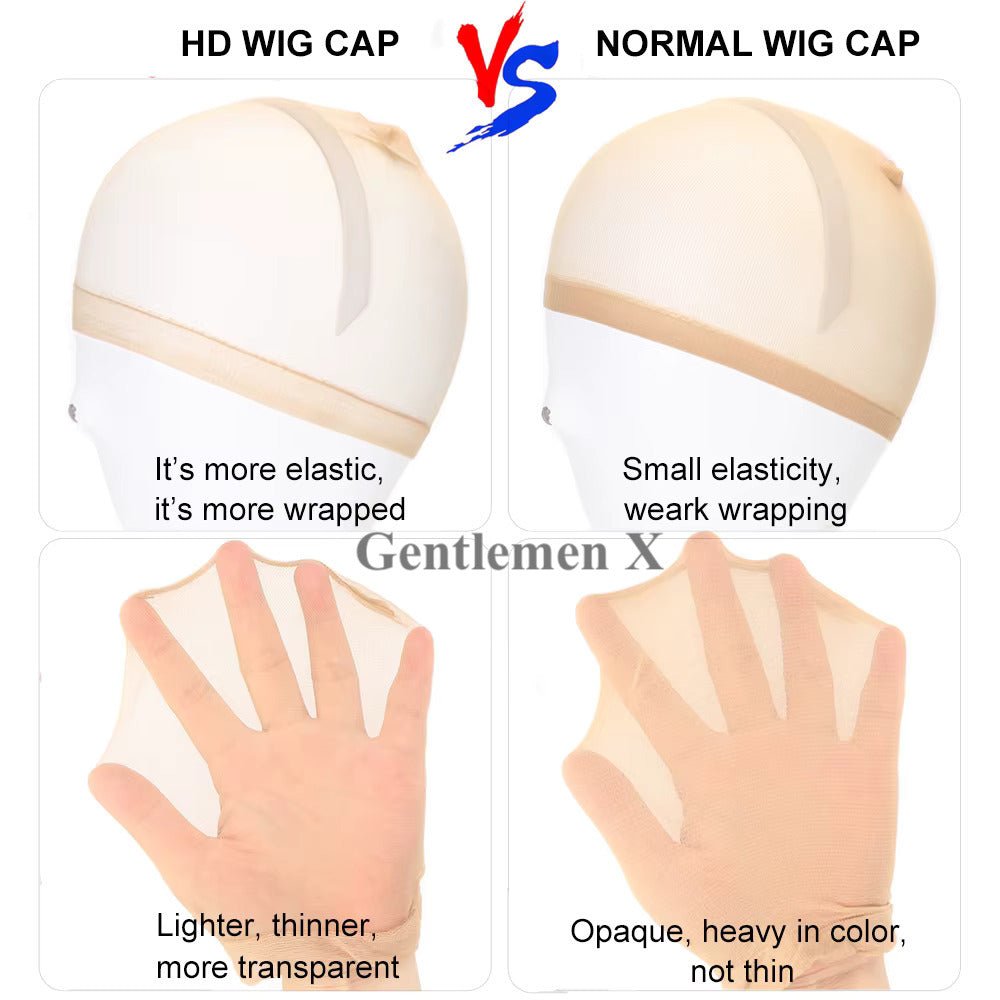 2pcs HD Wig Cap Invisible Stocking Cap for Weave, Nylon Stretch Mesh Wig Cap for Soft and Secure Fit Perfect for Wigs