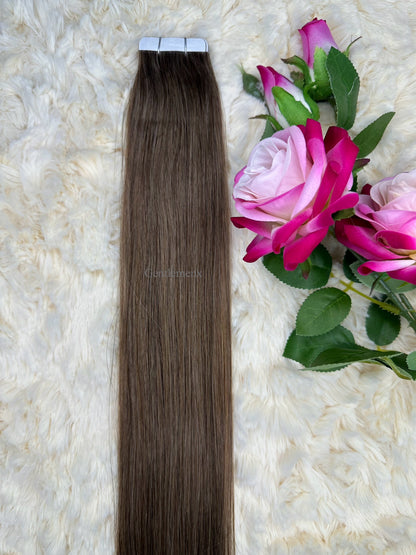 TGX 24''-26'' Arsuim Tape in Hair Extensions 100% Human Hair, Secure Pu Hair Extensions Seamless 40g Pack 20Pcs