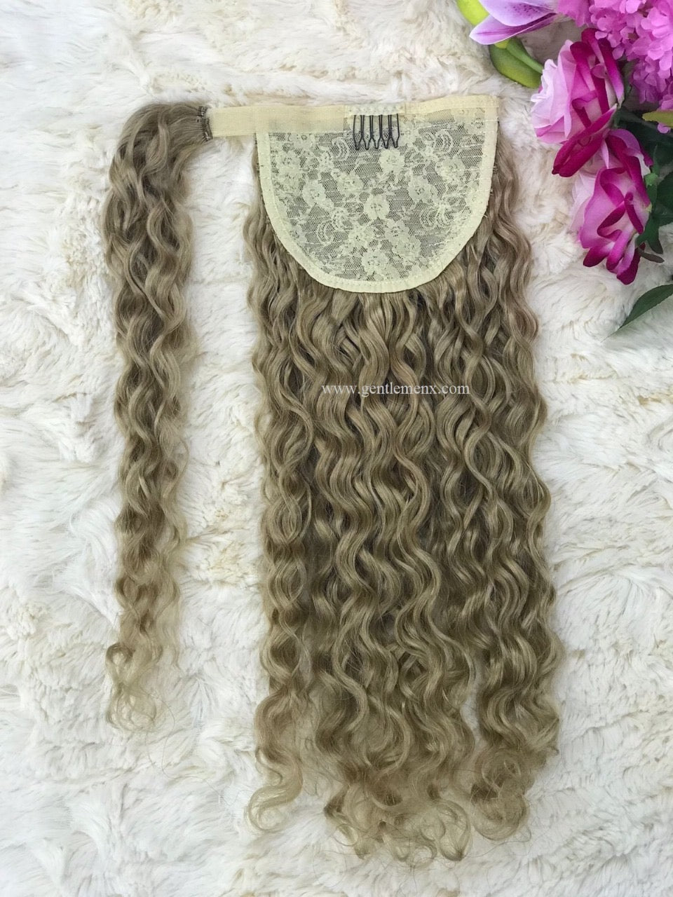 TGX Arnomeda 20''-22'' 100% Remy Human Hair Ponytail Extensions 140g 27# Gold Water Wave