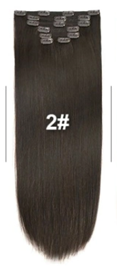 TGX Arnomeda 20''-22'' 100% Human Hair Full Head 10PCS Clips in Hair Extensions set 140g 2# Dark Brown Stright