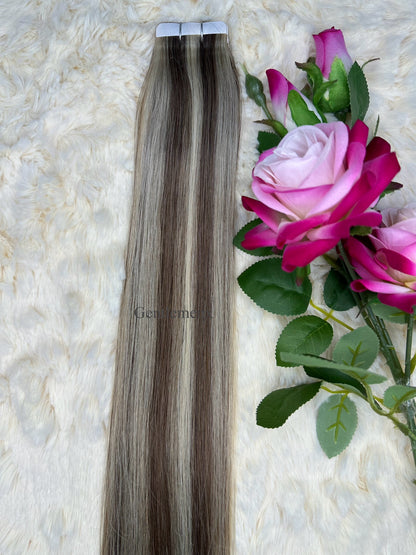 TGX 24''-26'' Arsuim Tape in Hair Extensions 100% Human Hair, Secure Pu Hair Extensions Seamless 40g Pack 20Pcs