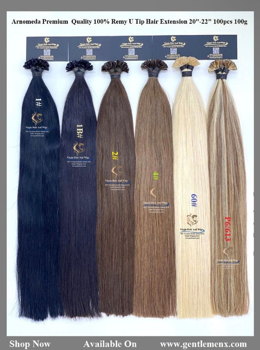 Arnomeda 20-22'' Premium Quality 100% Remy Nail Tip/U Tip Human Hair Extension 50pcs 50