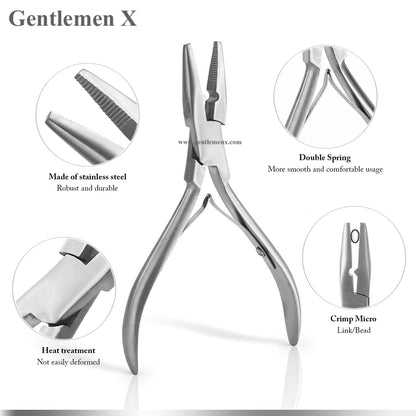 Professional Micro Ring Hair Extensions Application Pliers Tool Kit for Micro link Beads Closer Plier P005