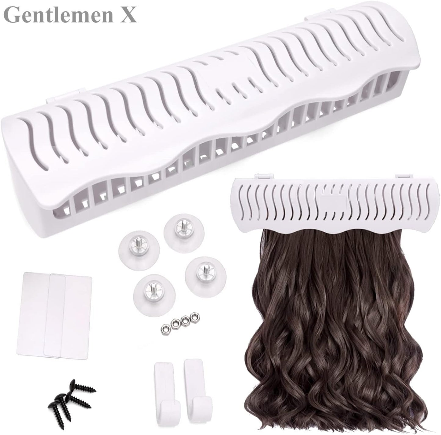 Hair Extension stand/Holder Hair Extension Style Caddy Designed to Hold Clip-Ins, Tape-In’s, Micro Bundles and Sew-In Wefts While You Color, Wash, Style, Pack and Store (White)