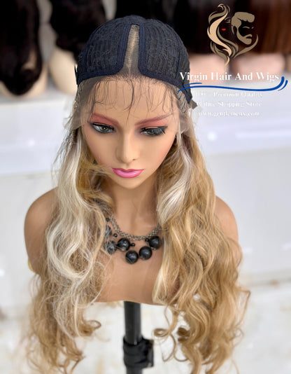T-Part Front Lace Rebecca Chic Sophie Heat Friendly Synthetic Lace Wig (TTHL4/14R/613R)