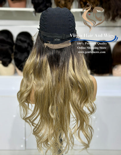 13x4 Free Part Front Lace Esther - Arika Heat Friendly Synthetic Lace Wig (TAT4/12/Apric)