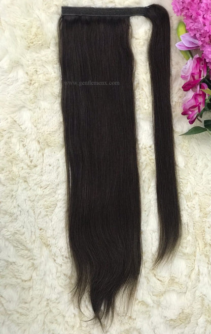 TGX Arnomeda 20''-22'' 100% Remy Human Hair Ponytail Extensions 140g 2# Dark Brown Straight