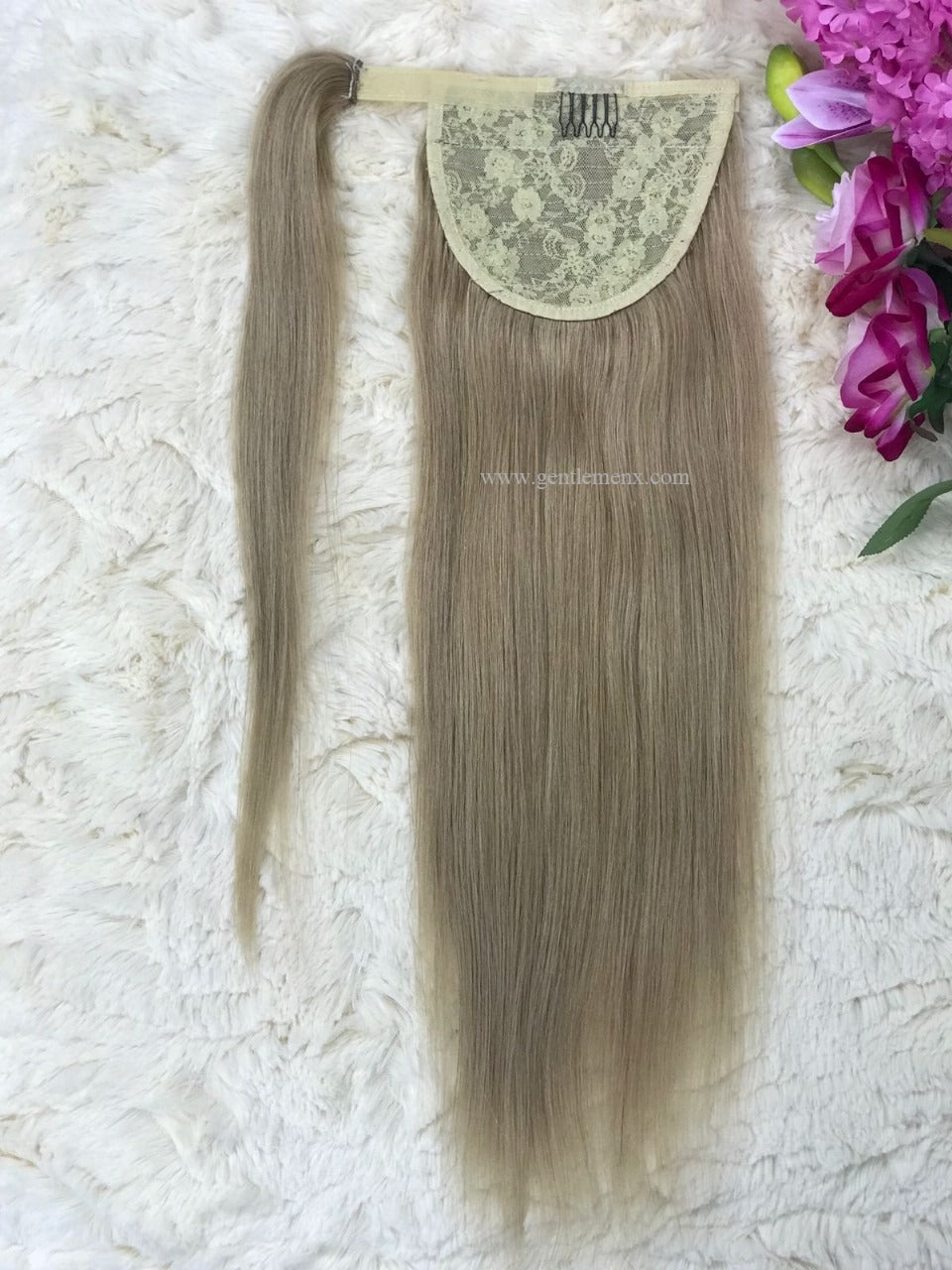 TGX Arnomeda 16''-18'' 100% Remy Human Hair Ponytail Extensions 110g 613# Blond Straight