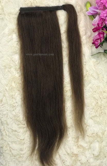 TGX Arnomeda 20''-22'' 100% Remy Human Hair Ponytail Extensions 140g 4# Light Brown Straight