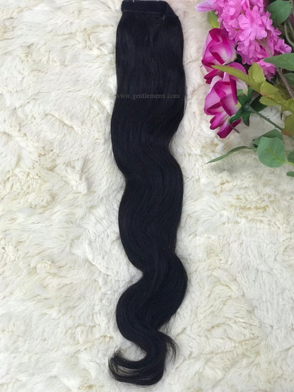 TGX Arnomeda 20''-22'' 100% Remy Human Hair Ponytail Extensions 140g 1B Natural Body Wave