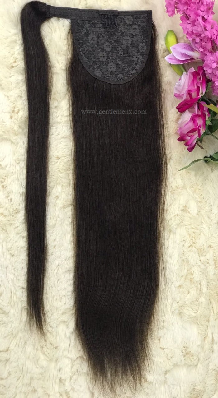 TGX Arnomeda 20''-22'' 100% Remy Human Hair Ponytail Extensions 140g 4# Light Brown Straight