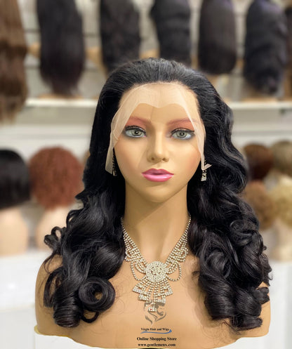 22''-24'' Arnomeda 13×4 Loose Wave 100% Human Remy Hair Wig with Natural Hairline.