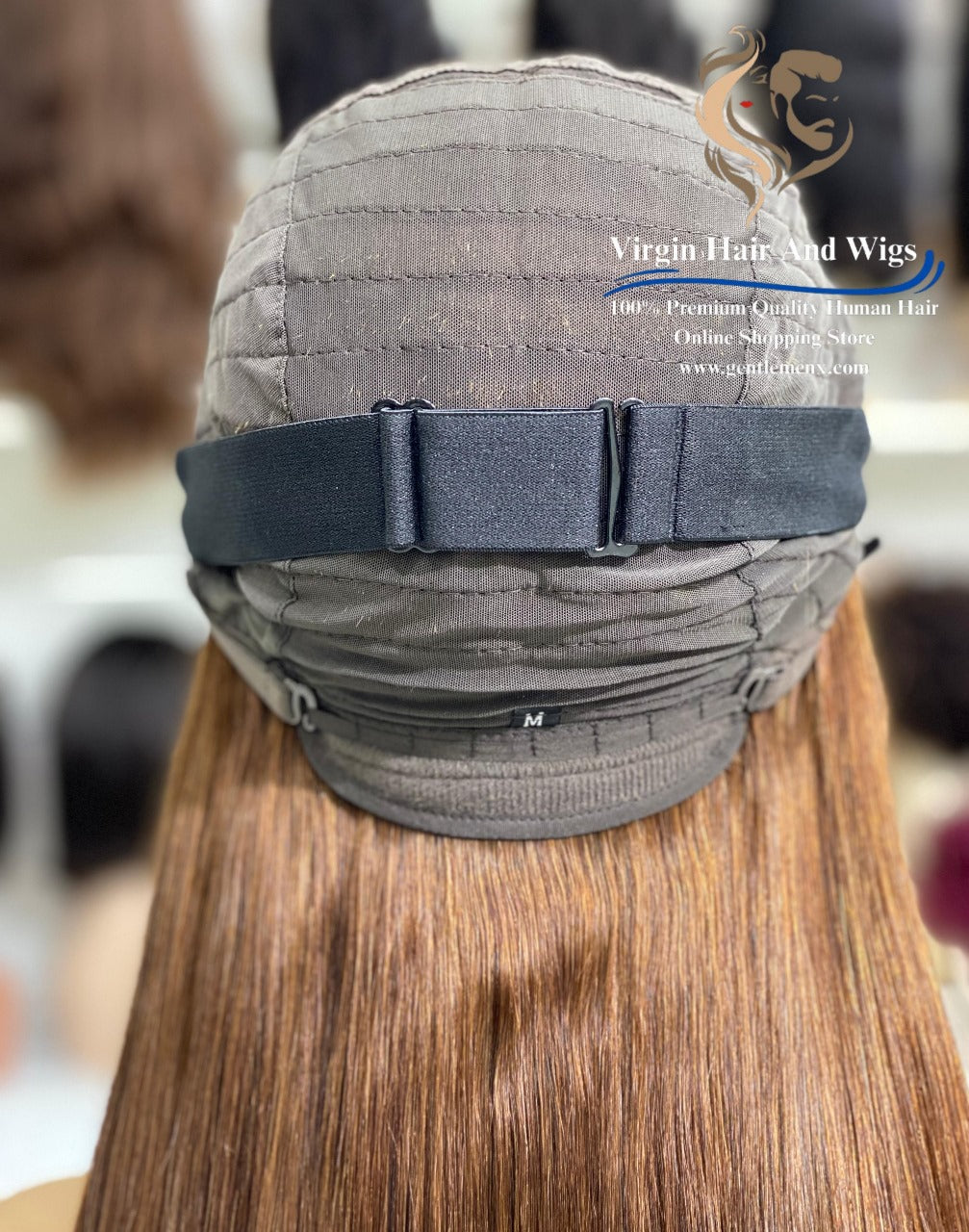 2X4 Lace Fringe Wig For Women 100% Human Hair Wigs With Bang straight 22'' Brown 4#