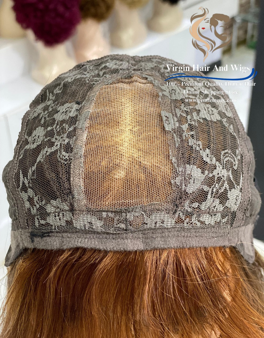 2X4 Lace Fringe Wig For Women 100% Human Hair Wigs With Bang straight 22'' Brown 4#