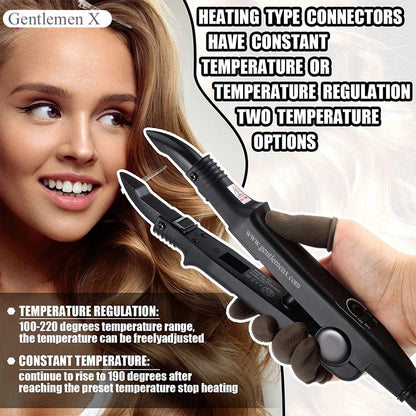 Flat tip Professional Hair Extension Fusion Iron Heat Connector Wand Iron Melting Tool