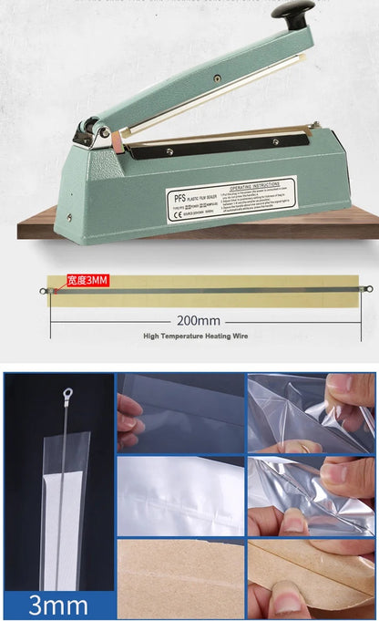 Hand Tabletop Poly/Polythene Bag Pfs-200 Impulse Sealer